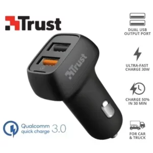 Trust 23562 Cargador Auto Qmax 30W USB