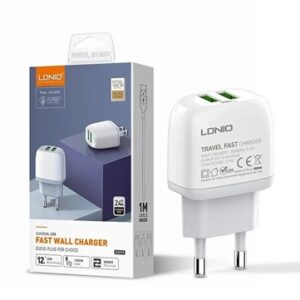 Cargador De Pared Ldnio A2219 2.4a 2 Usb 12w Tipo-c