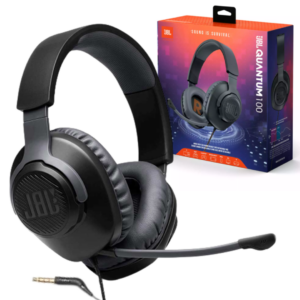 AUDIFONOS JBL QUANTUM 100 GAMING CON MICROFONO EXTERNO ALAMBRICO / 1 X JACK 3.5MM / CONTROL DE VOLUMEN-MUTE / BLACK