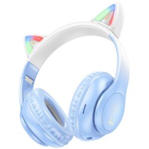 HOCO W42 HEADPHONES CAT CON OREJAS P/NIÑOS BT CRYSTAL BLUE