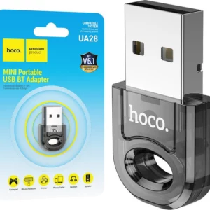 Adaptador Hoco UA28 Para Bluetooh V5,1 Negro Transparente