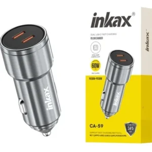 Cargador Inkax para auto 60W doble puerto Tipo C