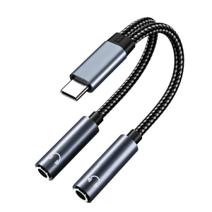 Adaptador Jack USB-C macho a 2 3.5mm hembra