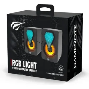 Mini Altavoz Stereo Usb Havit Sk210 Negro Rgb Pc